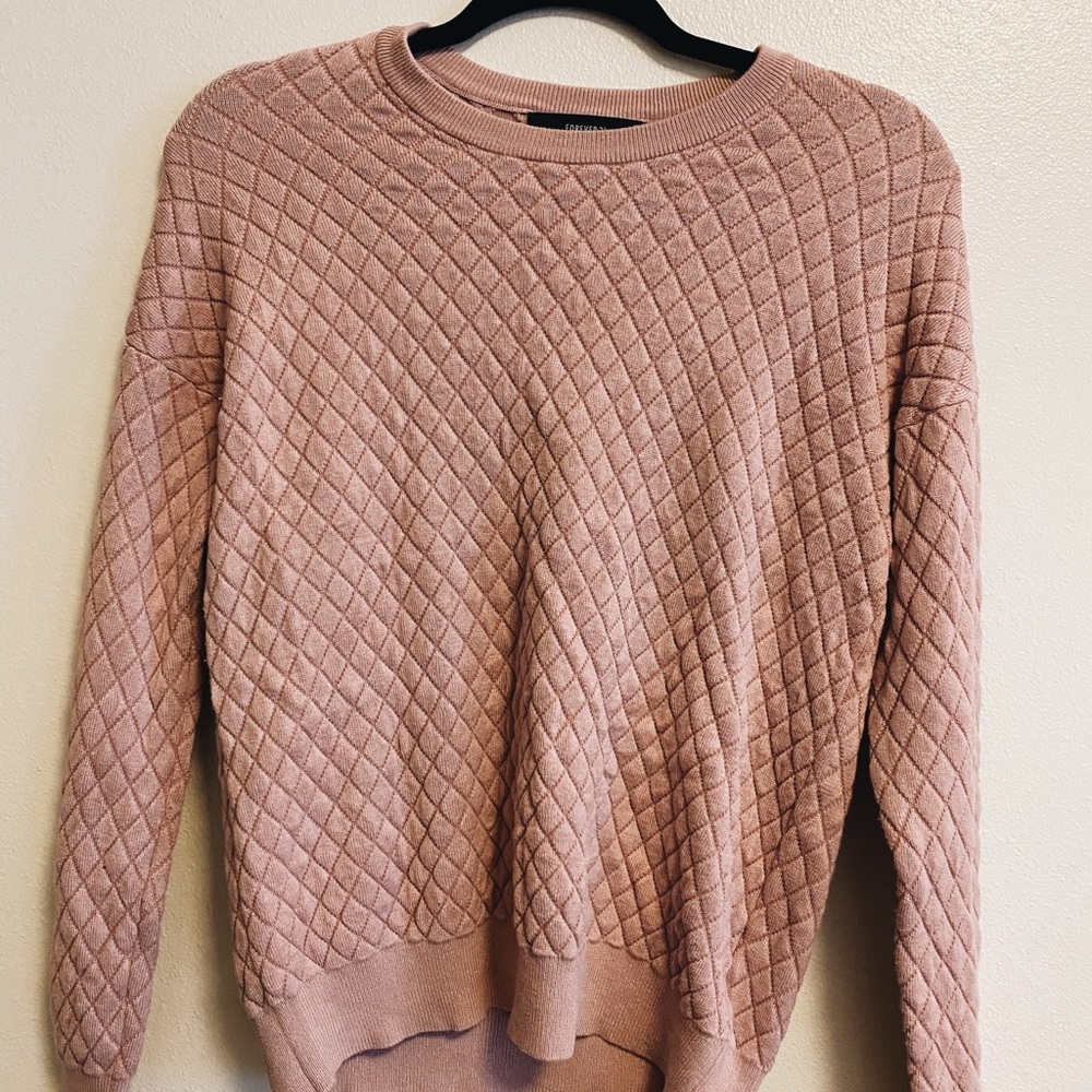 crossed pink cotton sweater